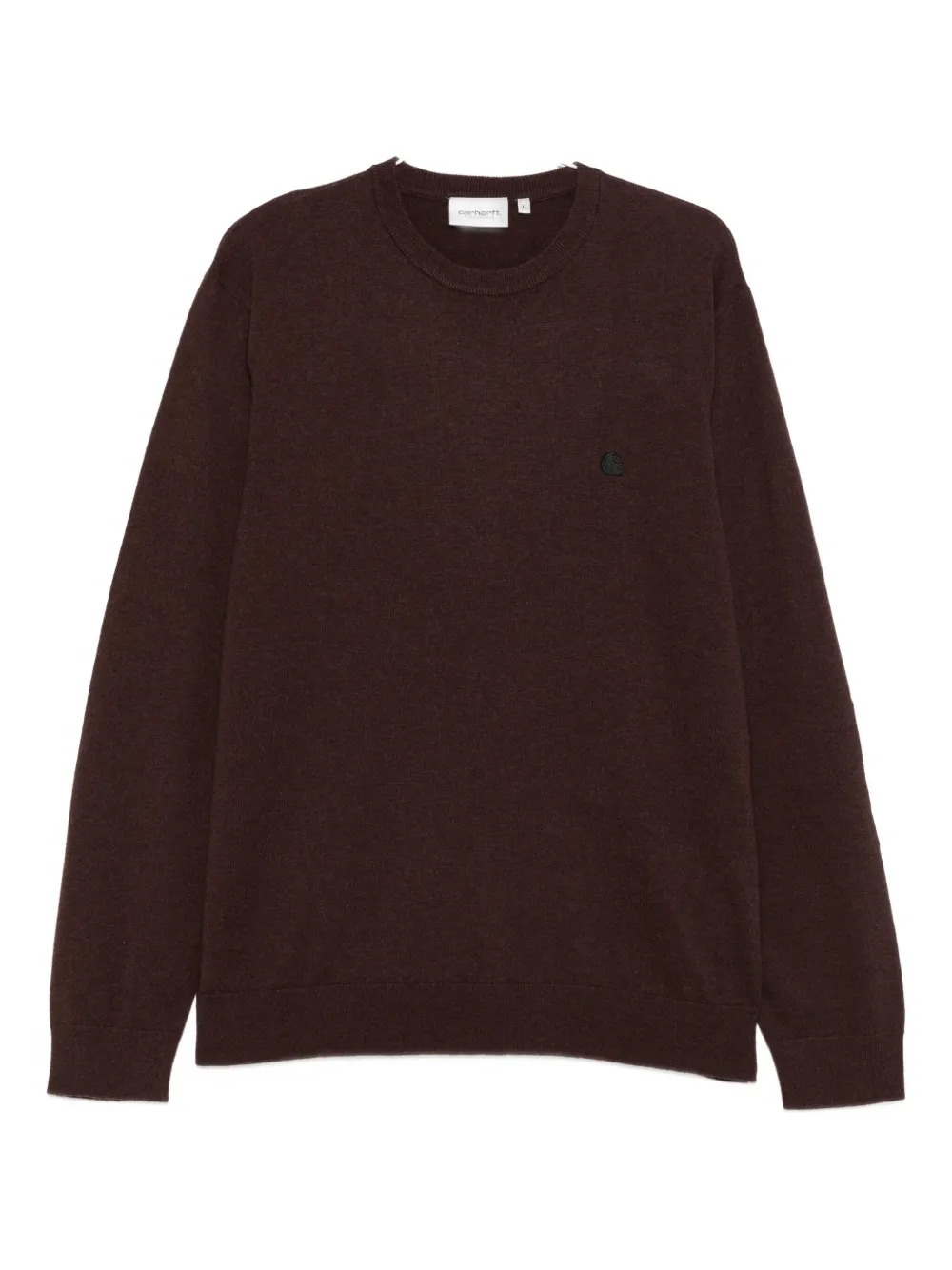 Carhartt Logo-embroidered Crew-neck Sweater In Brown