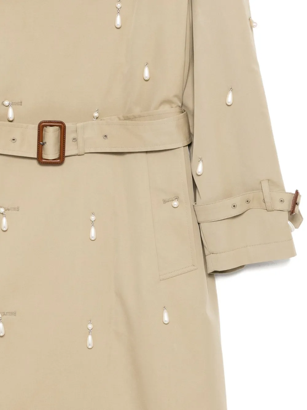 Kimhēkim Pearl-embellished Trench Coat In Neutral