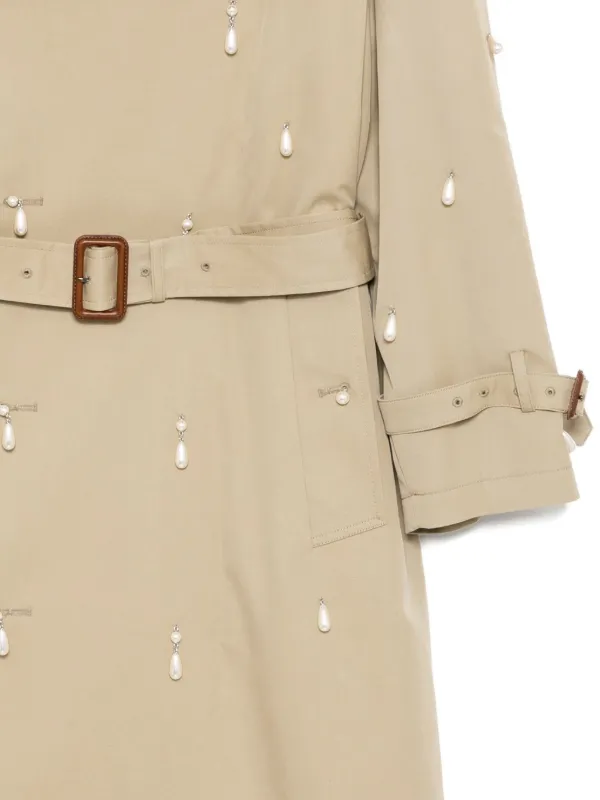 Kimhekim pearl-embellished Trench Coat | Neutrals | FARFETCH