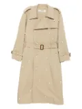 Kimhekim pearl-embellished trench coat - Neutrals