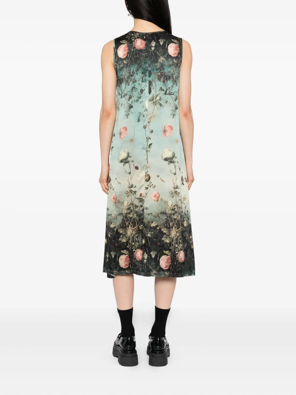 R13 Floral Print Sleeveless Midi Dress In Multi