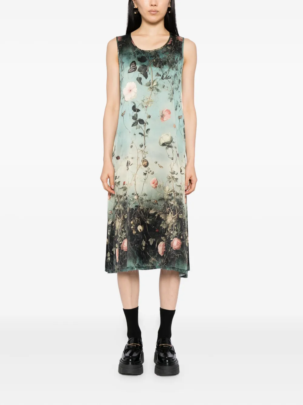 R13 Jurk met bloemenprint - Groen