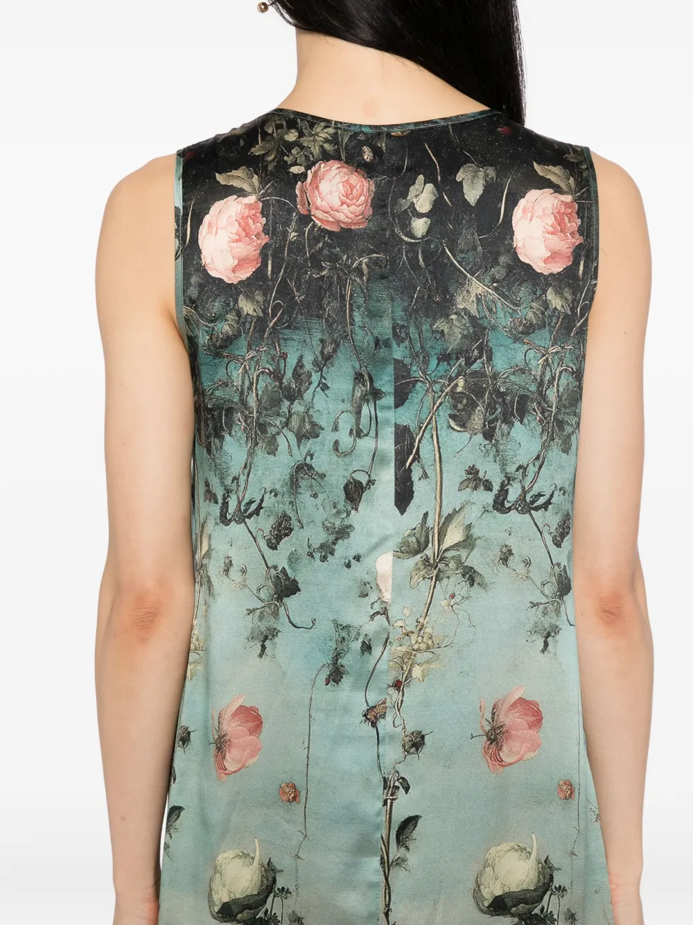 R13 Floral Print Sleeveless Midi Dress In Multi