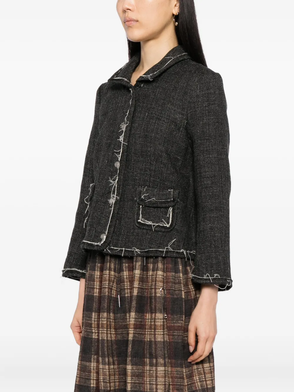 R13 Gerafeld boxy jack Grijs