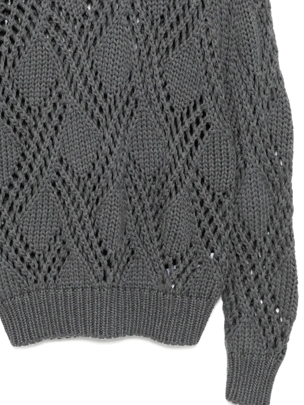 Jil Sander Wollen trui met kanten afwerking Grijs