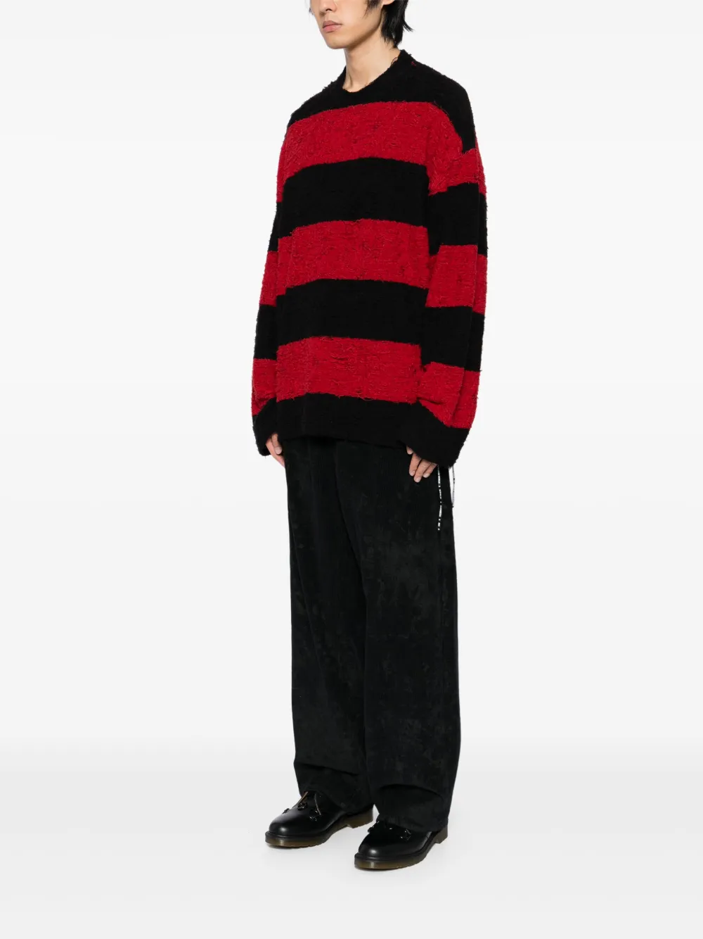 Mastermind Japan Striped Top In Black