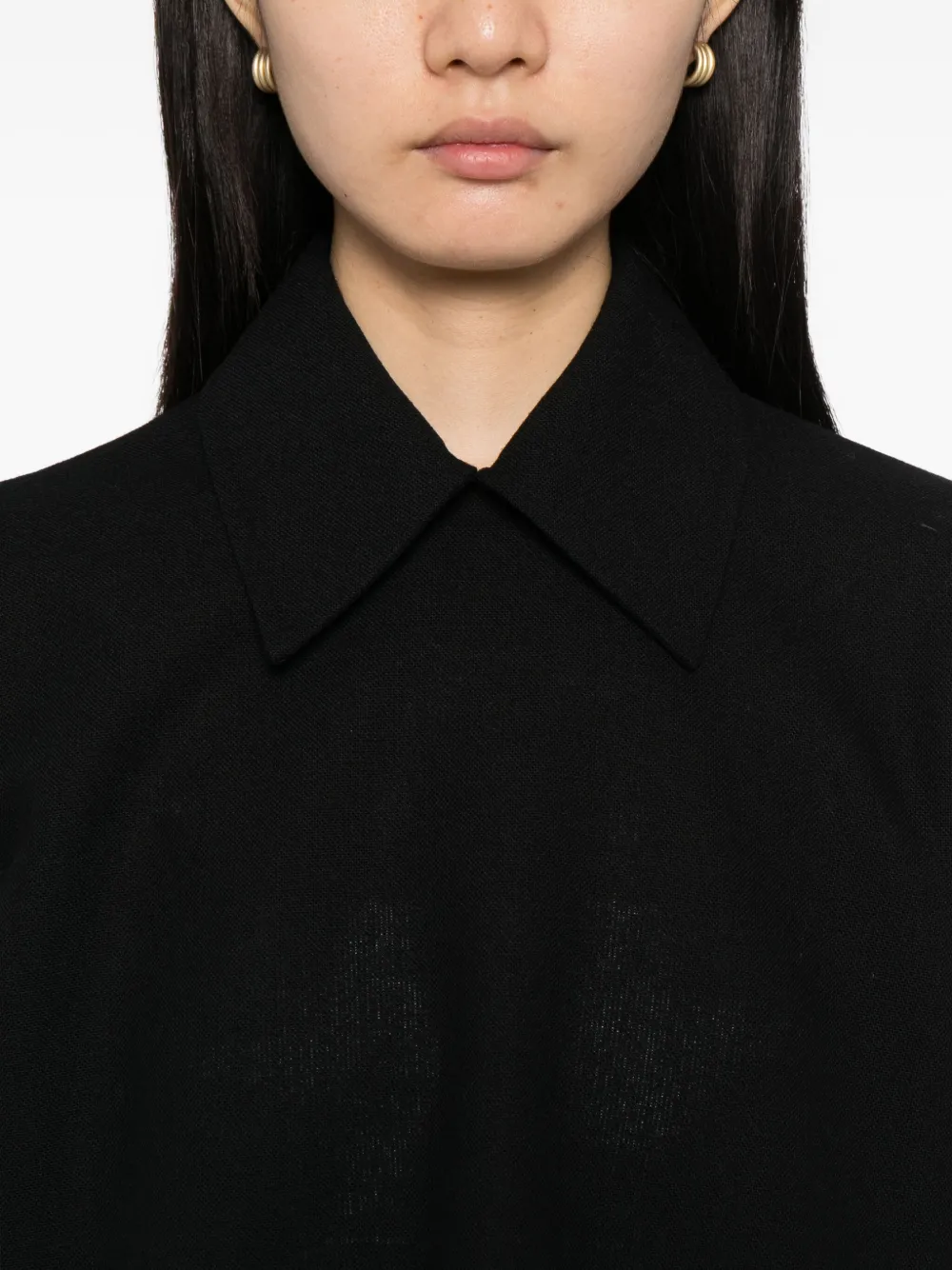 Jil Sander Wool Collared Top In Black