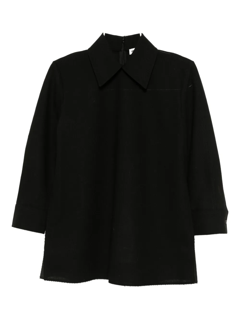 Jil Sander Wool Collared Top In Black