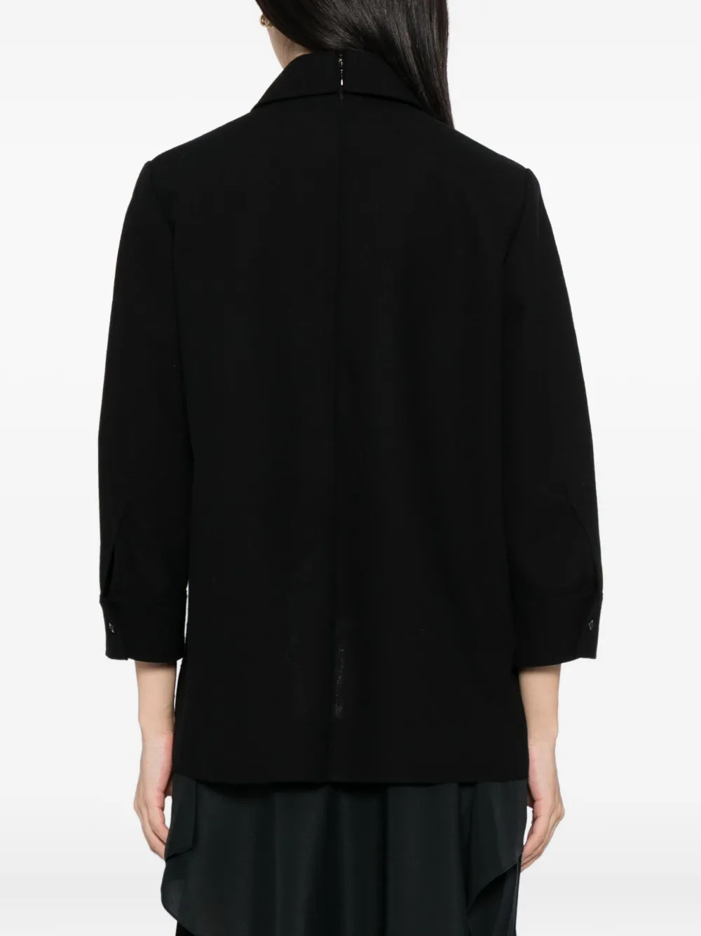 Jil Sander Wool Collared Top In Black