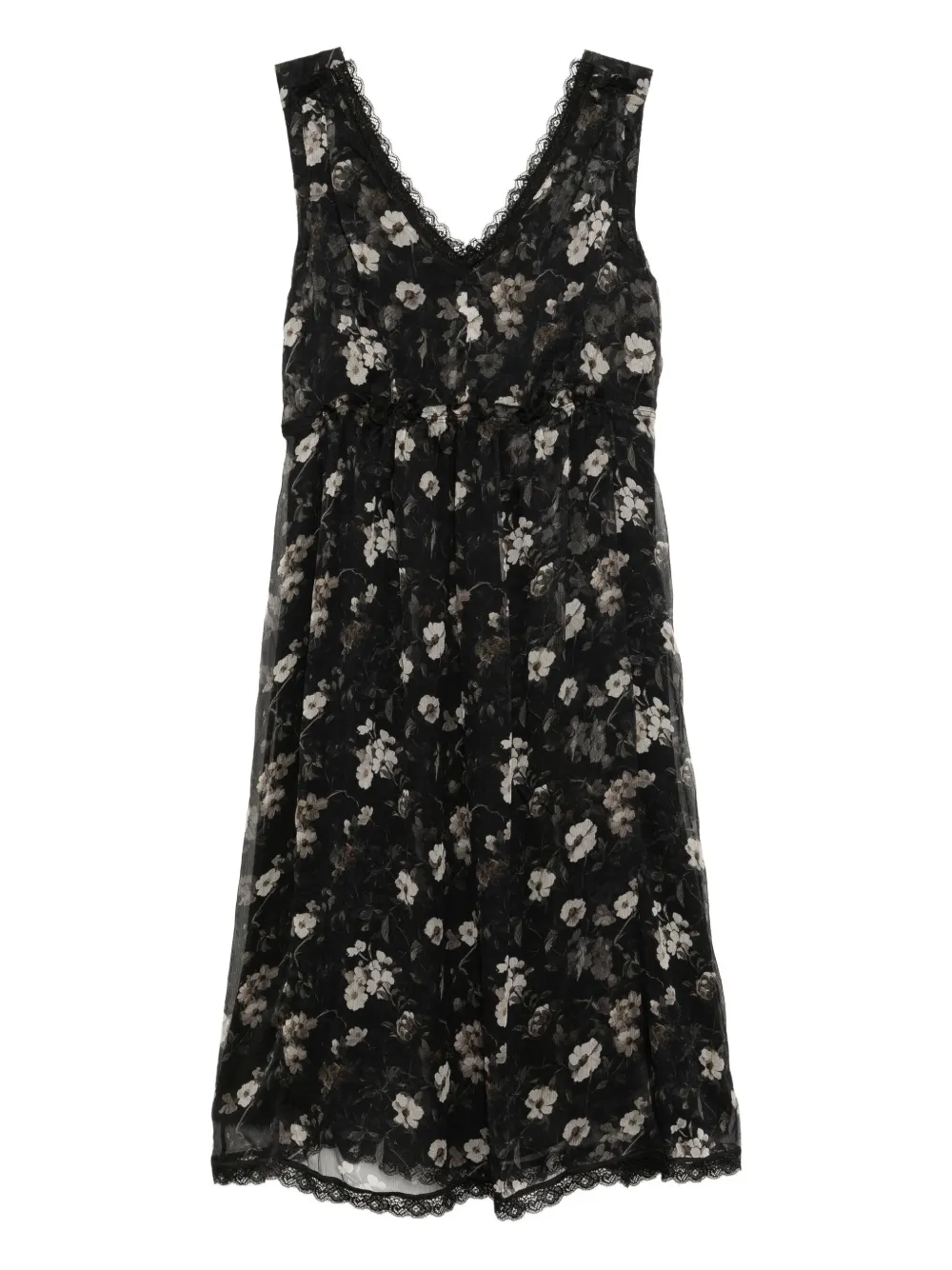 R13 floral-print silk dress | Black | Image 1