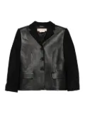 Marni leather-paneled wool jacket - Black