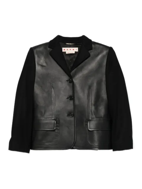 Marni leather-paneled wool jacket