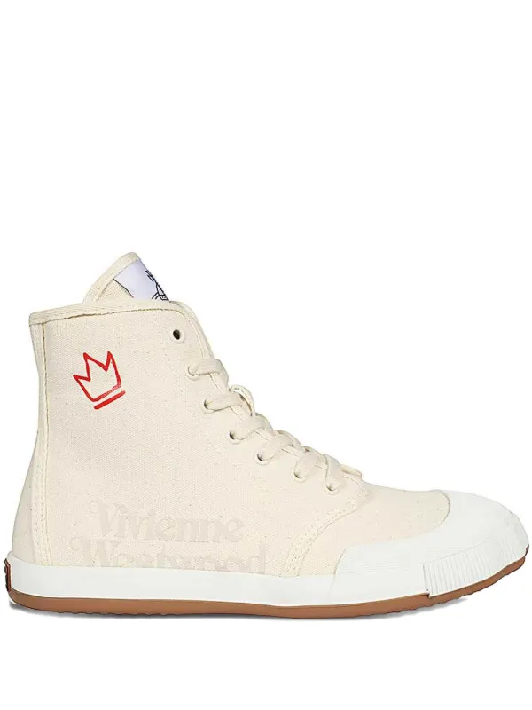 Vivienne Westwood Crown-logo High-top Trainers in White