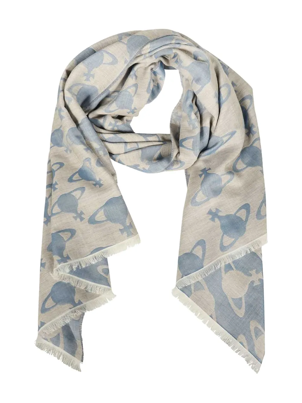 Vivienne Westwood オーブ ジャカード スカーフ - ブルー Vivienne Westwood オーブ ジャカード スカーフ - ブルー