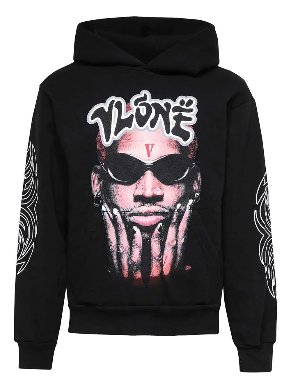 Vlone sudadera con capucha y estampado de Vlone x Dennis Rodman | negro | Image 1