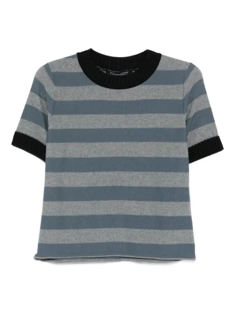 Hannes Roether striped short-sleeve knitted T-shirt 