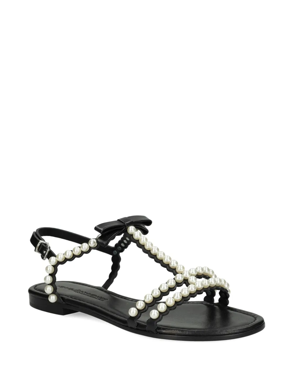 Kennel & Schmenger Elle Pearl-embellished Bow Sandals In Black