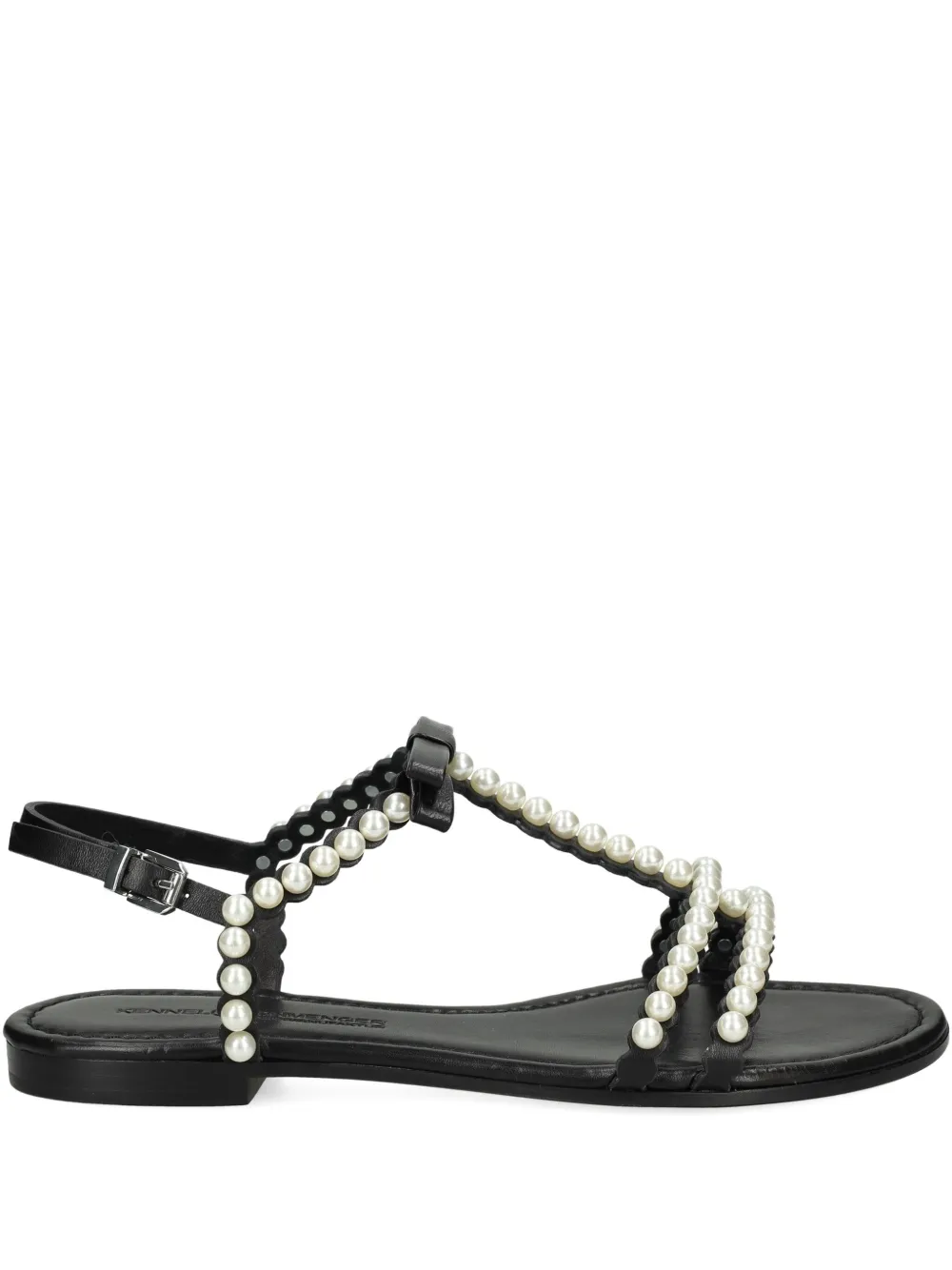 Kennel & Schmenger Elle Pearl-embellished Bow Sandals In Black