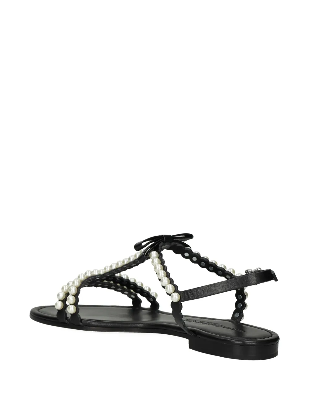 Kennel & Schmenger Elle Pearl-embellished Bow Sandals In Black