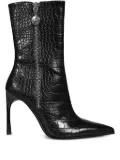 Versace Jeans Couture pointed-toe crocodile-effect ankle boots - Black