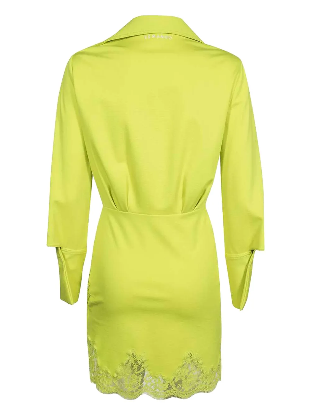 Ermanno Scervino lace-trimmed mini shirt dress - Groen