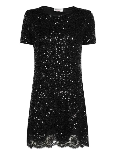 Ermanno Scervino sequin-embellishment lace-trimmed mini dress