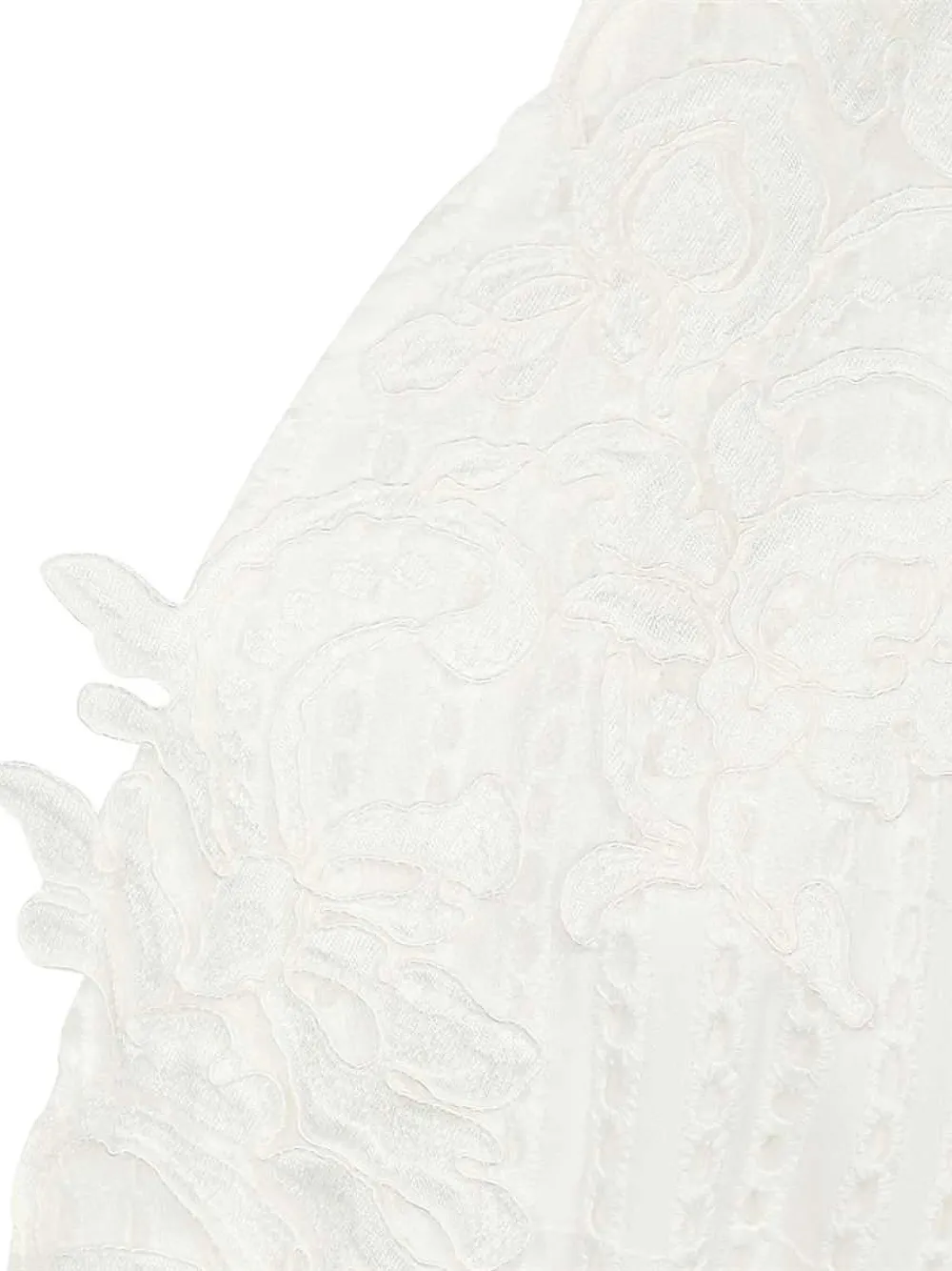 Ermanno Scervino Gelaagde maxi-jurk met geborduurde ringlets Wit