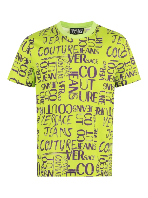 Versace Jeans Couture logo-print Cotton T-shirt Green Farfetch