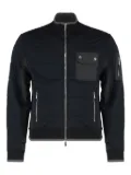 Moorer quilted panelled zip-up jacket - Black