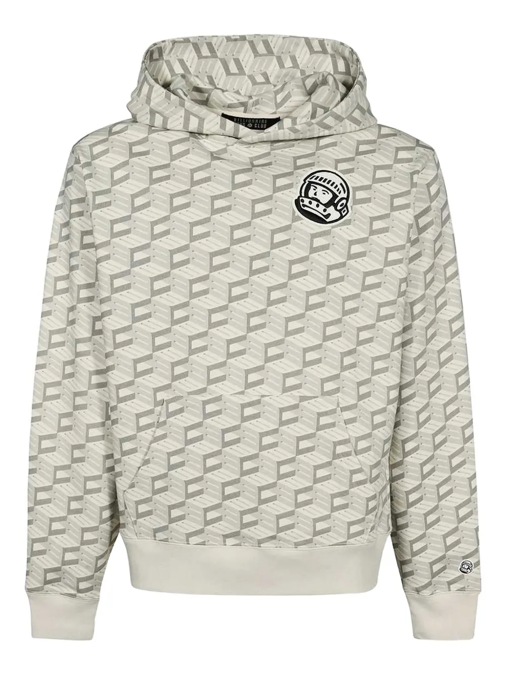 Billionaire Boys Club Logo-patch Geometric-pattern Hoodie In Gray