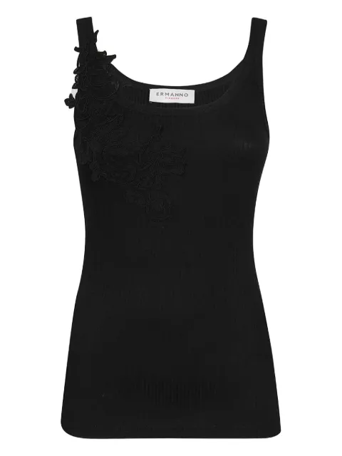 Ermanno Scervino floral-lace ribbed tank top