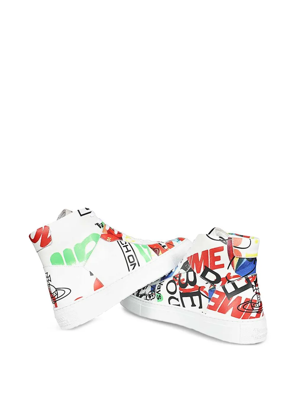 Vivienne Westwood High-top grafische print sneakers Wit