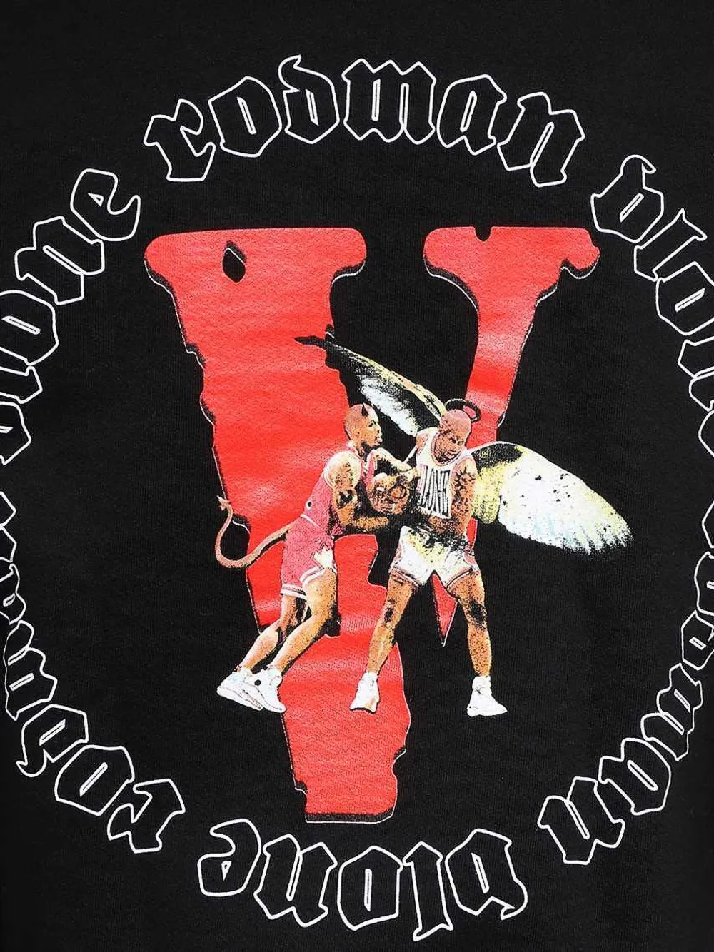 Vlone Maxi-print Hoodie In Black