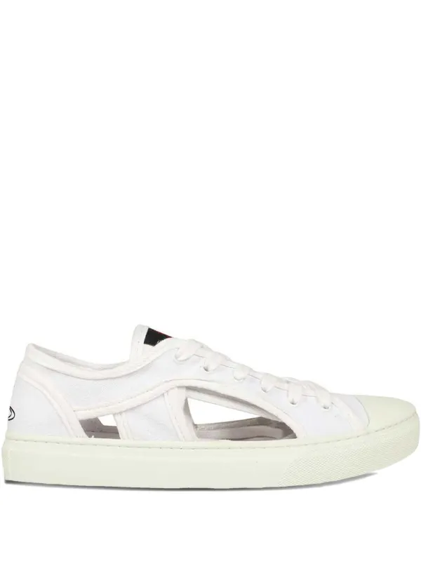 Vivienne Westwood Brighton Cut-out Canvas Sneakers in White