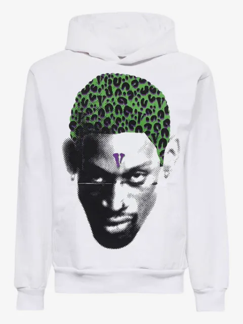Vlone portrait leopard-print hoodie