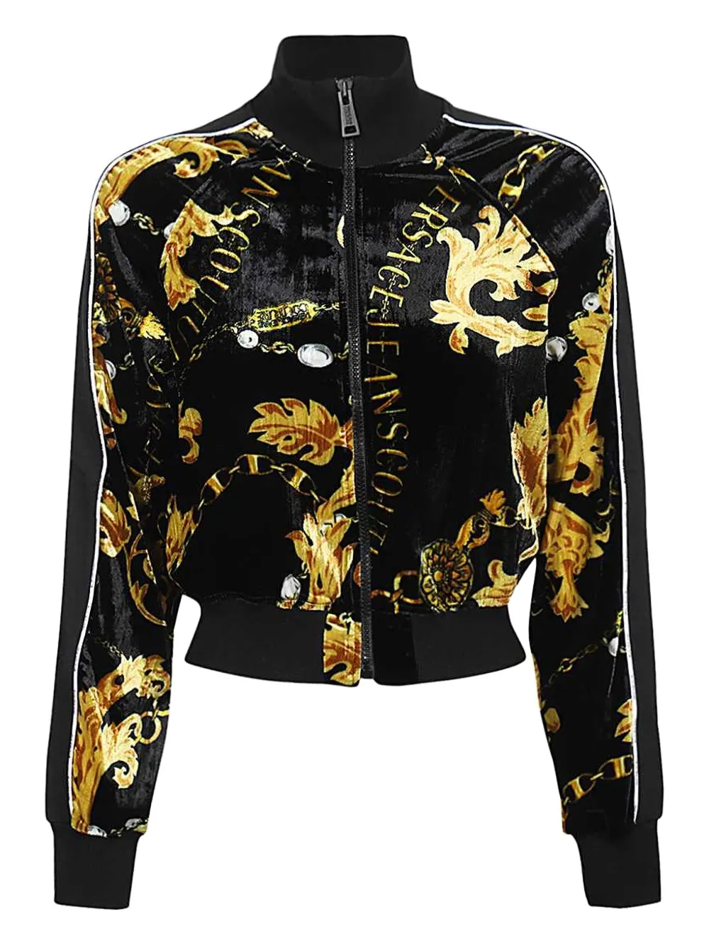 Versace Jeans Couture baroque-print velvet jacket | Black | Image 1