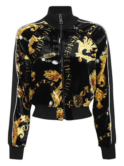 Versace Jeans Couture baroque-print velvet jacket
