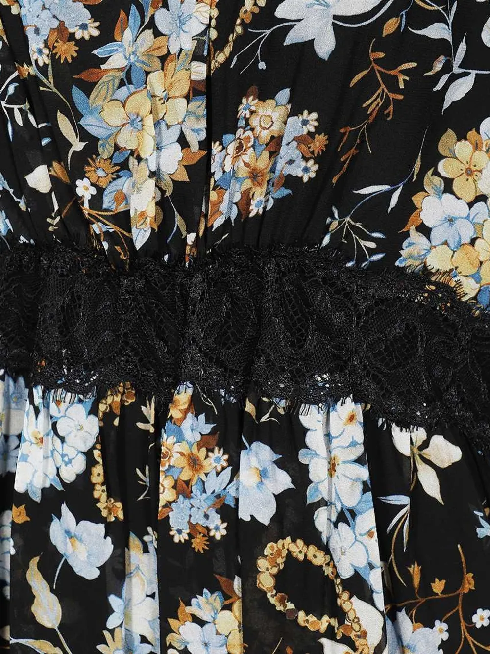 Ermanno Scervino Floral Lace-trimmed Mini Dress In Multi