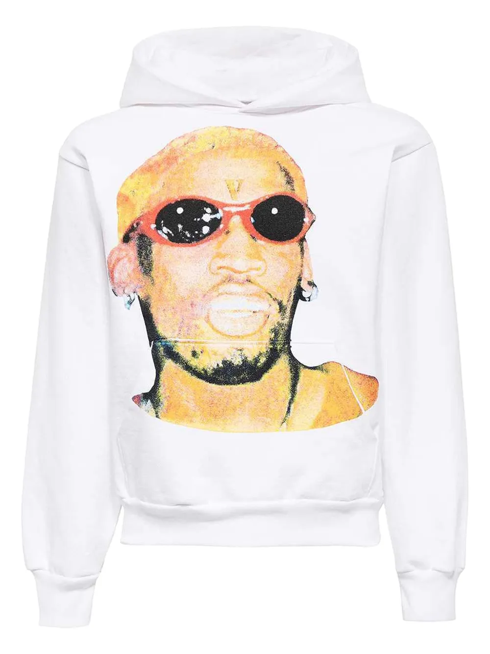 Vlone portrait-print hoodie - ホワイト Vlone portrait-print hoodie - ホワイト