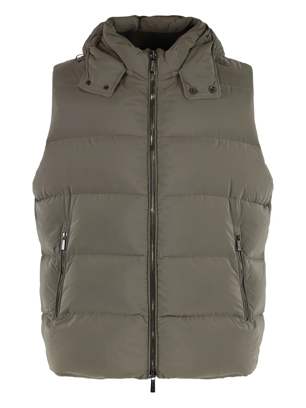 Moorer Quilted Hooded Waistcoat In Green