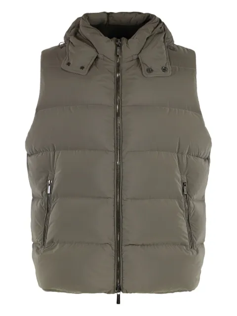 Moorer quilted hooded waistcoat