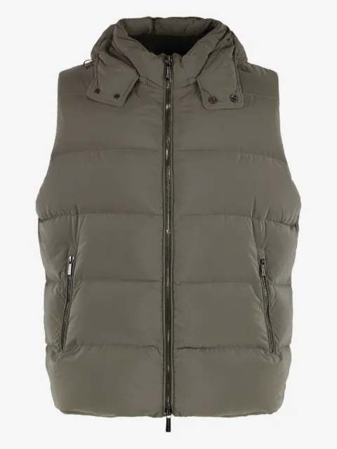 Moorer quilted hooded waistcoat