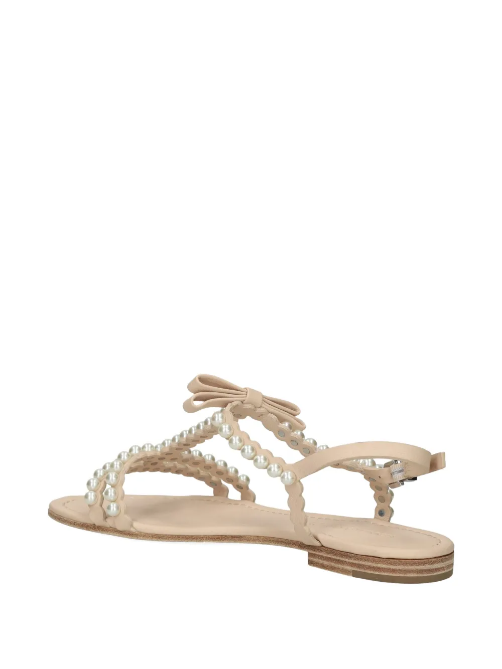 Kennel & Schmenger Elle Pearl-embellished Bow Sandals In Neutral