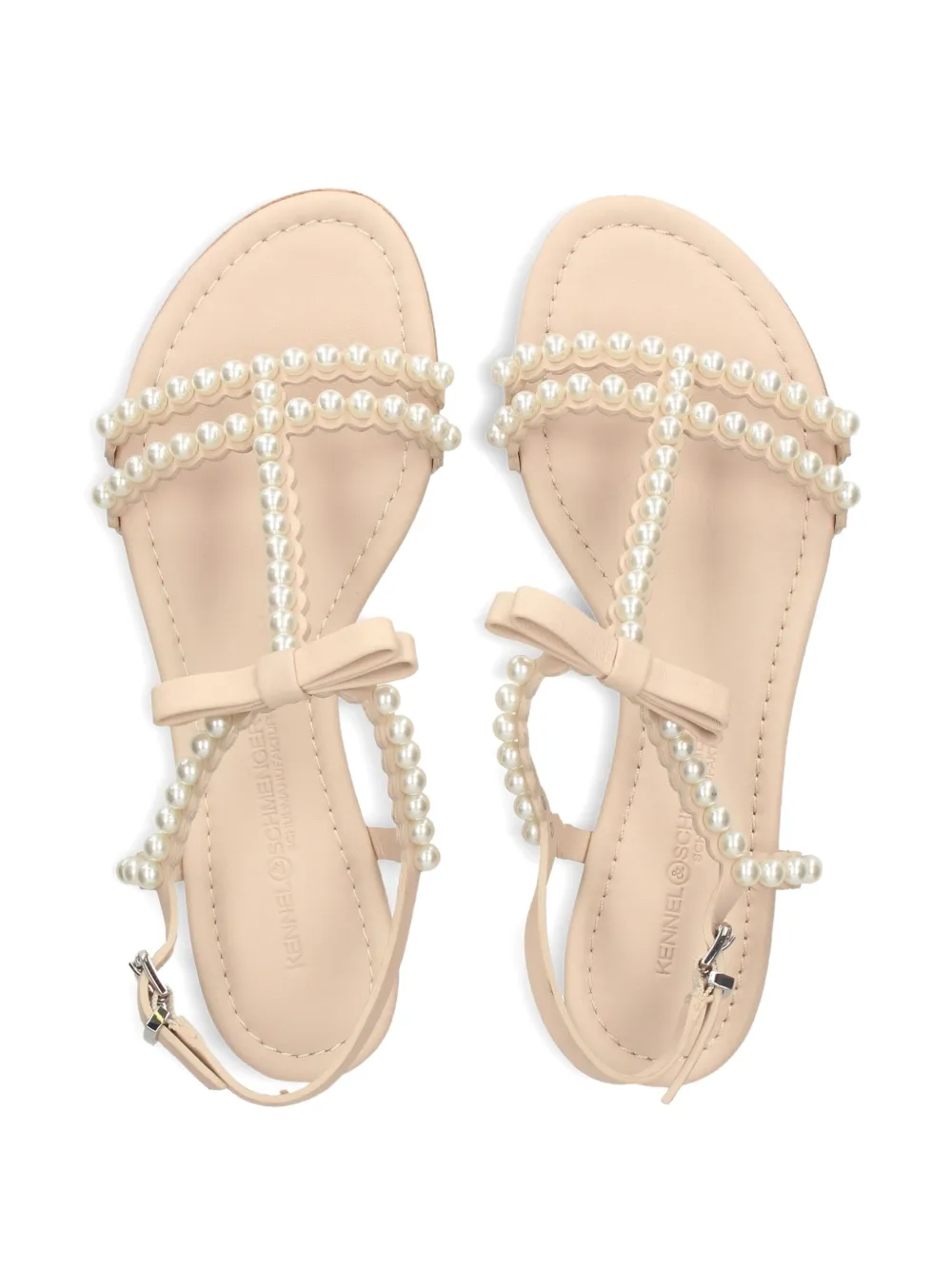 Kennel & Schmenger Elle Pearl-embellished Bow Sandals In Neutral