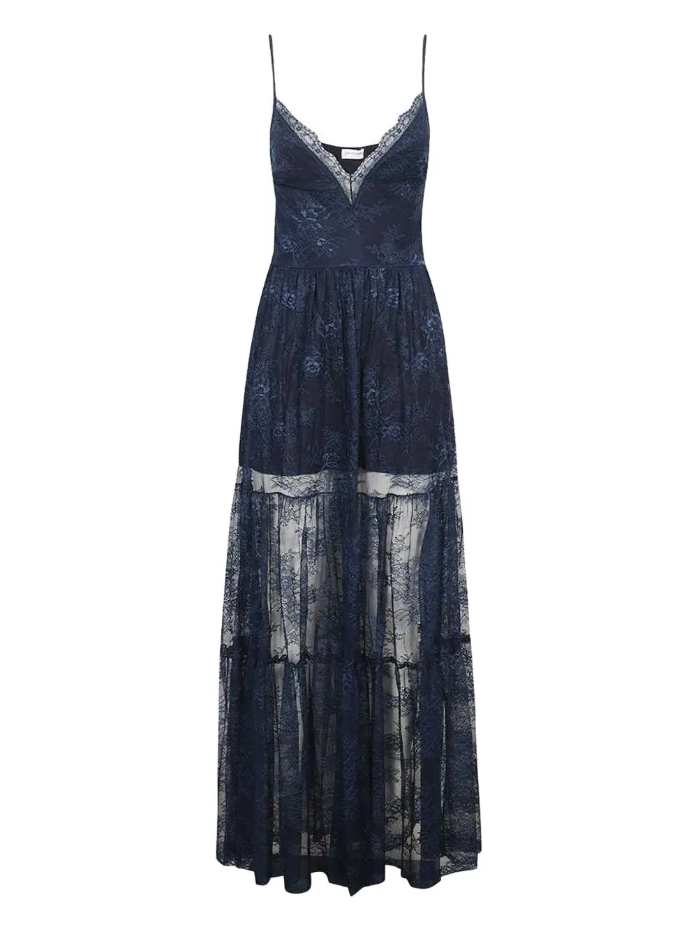 Ermanno Scervino panelled V-neck midi dress - ブルー Ermanno Scervino panelled V-neck midi dress - ブルー