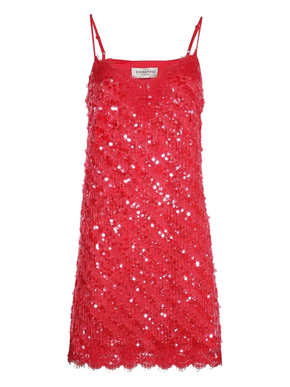 Ermanno Scervino Embellished Mini Dress In Red