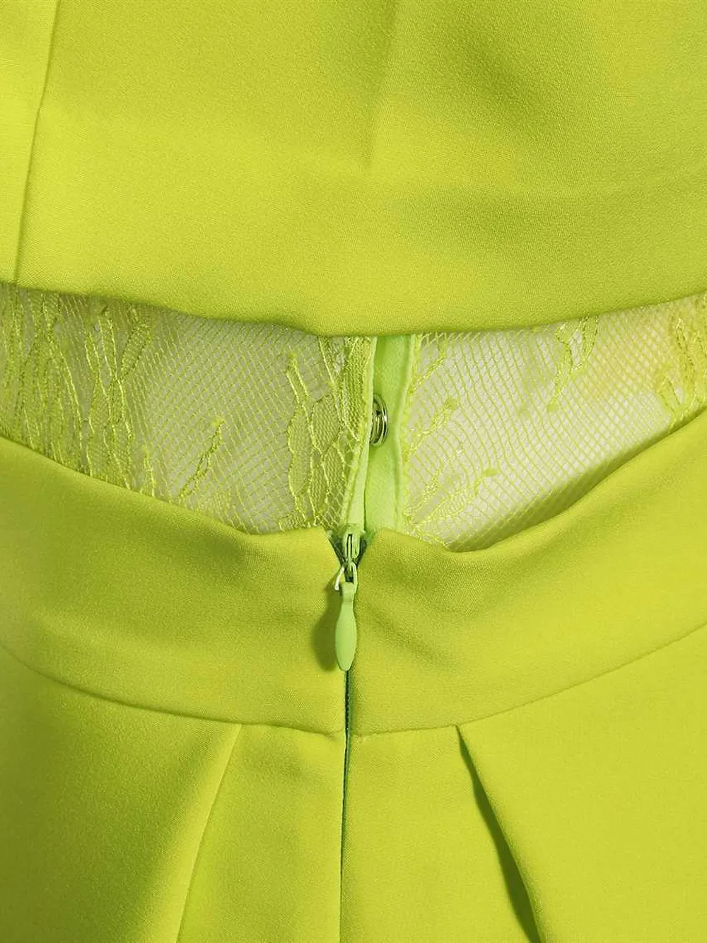 Ermanno Scervino Geplooide mini-jurk met kanten vlak Groen