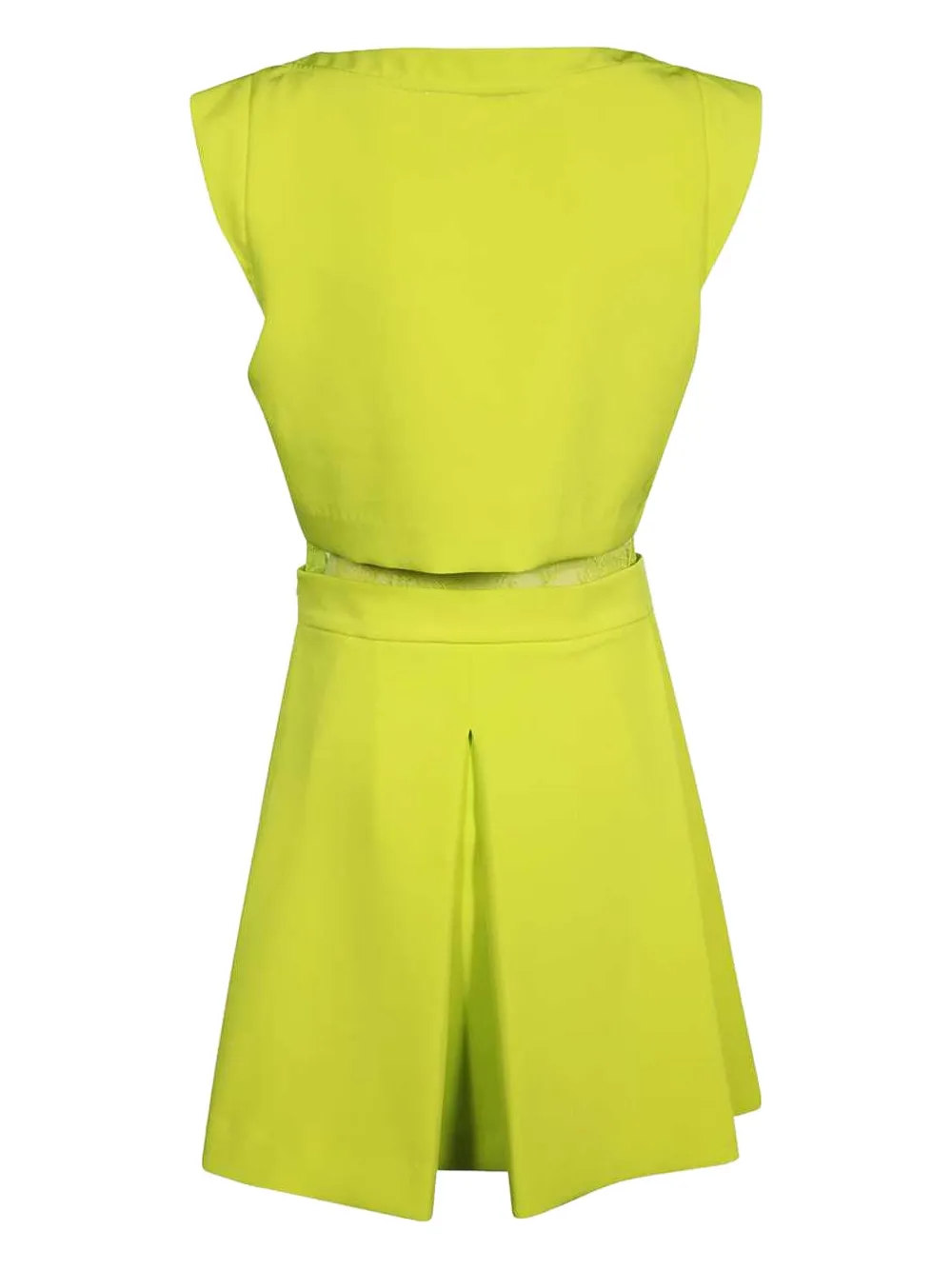 Ermanno Scervino lace-insert pleated mini dress - Groen