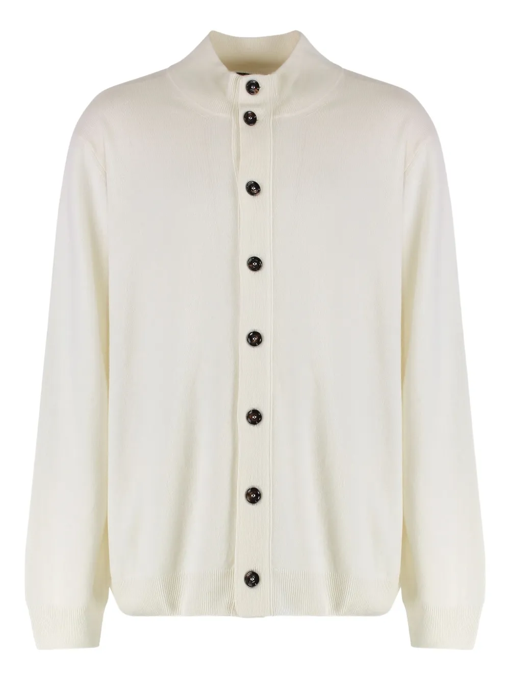 Moorer ribbed-knit button cardigan - ホワイト Moorer ribbed-knit button cardigan - ホワイト