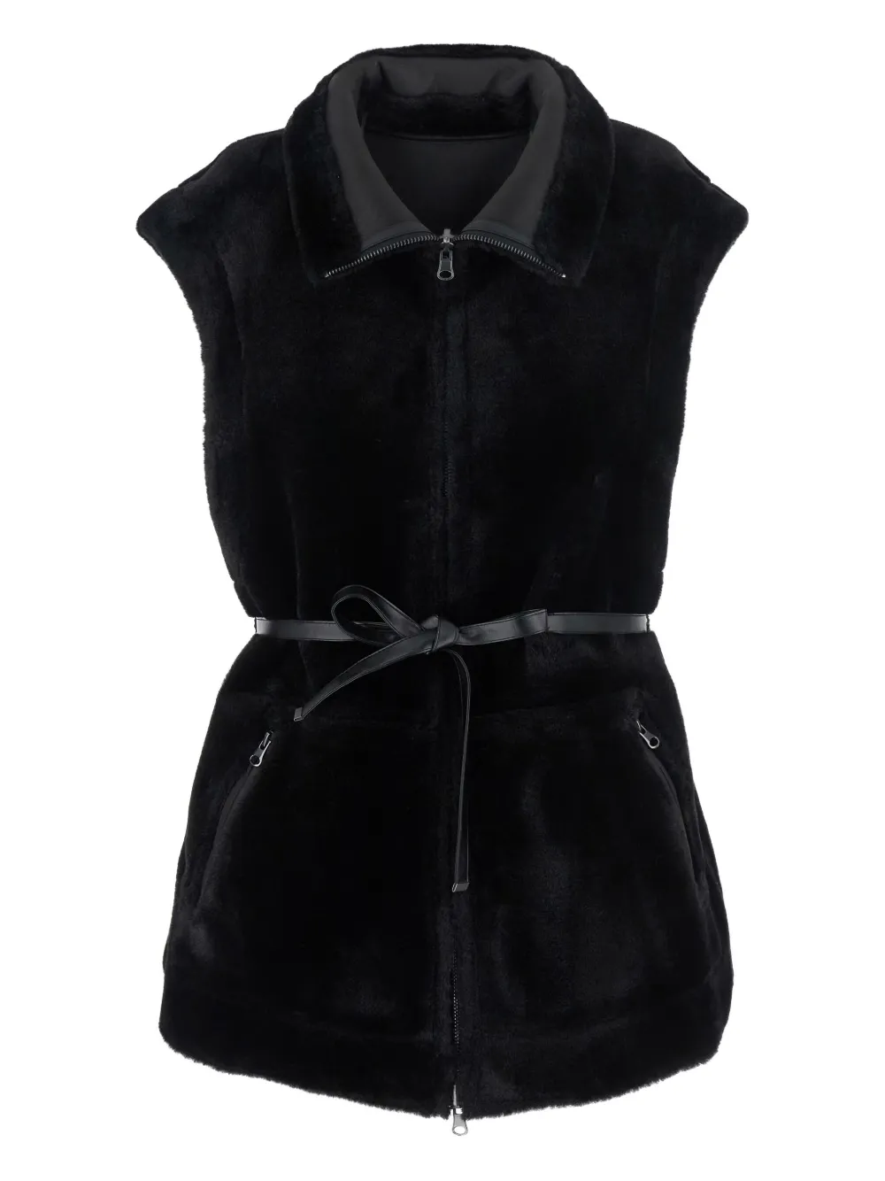 Urbancode Belted Gilet In Black